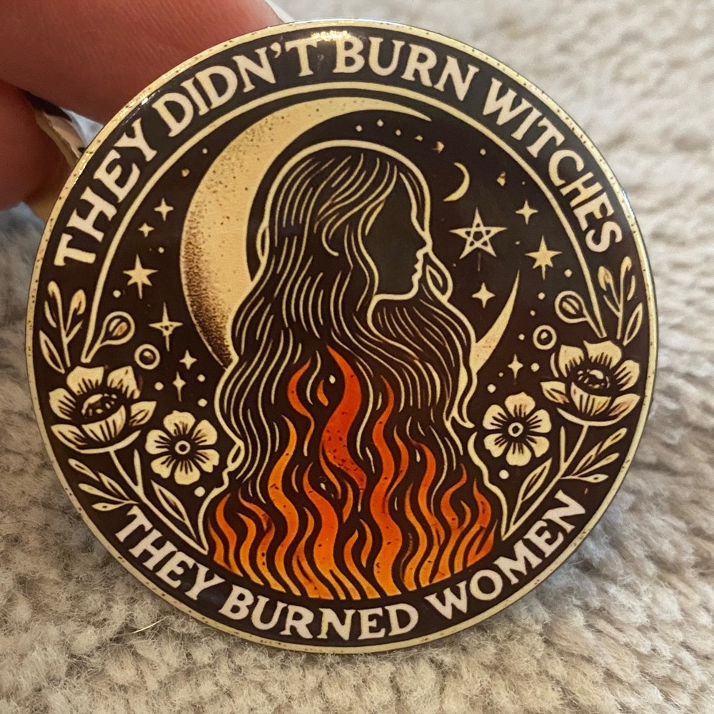 Round Enamel Pin with Feminist Design